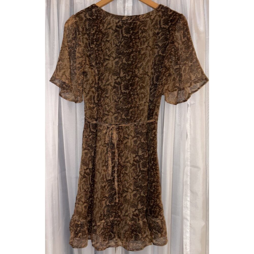 Abercrombie & Fitch Womens Mini Dress Sz Medium Snake Print Sheer 90s Grunge - Picture 8 of 11